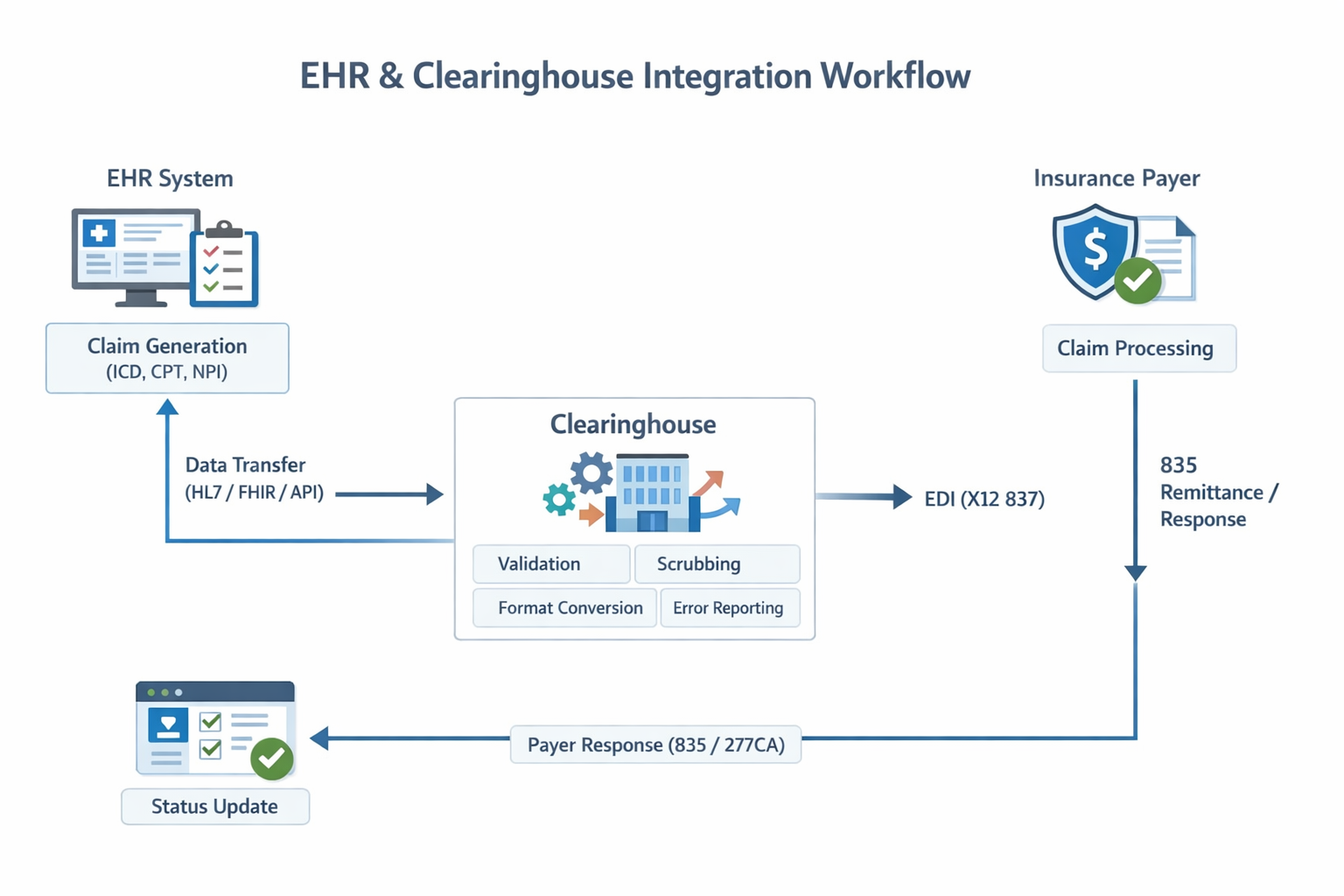 clearing house integration with EHR